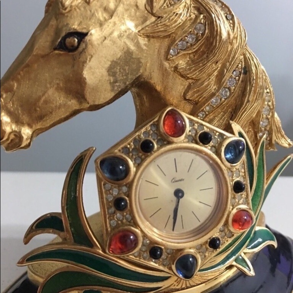 Antique Horse Head Table Clock - image 3